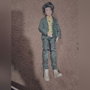 Mattel Green Patterned Suit with Yellow Polka Dot Shirt and White Boots